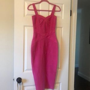 Whoinshop bandage pink dress